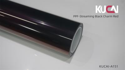 China Streaming Black Charm Red PPF Wrap voor auto, voertuig verf bescherming film 5ftx49ft Te koop