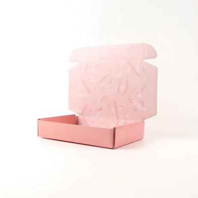 China Recycled Materials Custom Printed Small Pink Corrugated Paper Cosmetic Packaging Listing Box With Logo For Makeup for sale