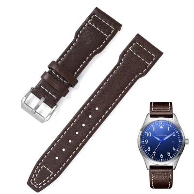 China Daily life factory manufacturers, leather watch bands 20 mm and 22 mm strap, suitable for large Portuguese IWC pilots for sale