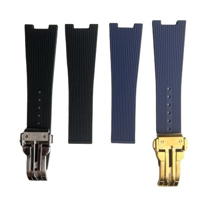 China Fashion Watch Manufacturer 24mm Convex Interface Strap Water Resistant Strap Bo Lai BR Rubber Shi Strap for sale