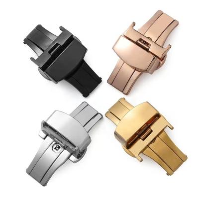 China High Quality Water Resistant Watch Clasp 12 Millimeter 14mm 16mm 18mm 20mm 22mm 24mm Stainless Steel Butterfly Clasp, Butterfly Clasp for sale