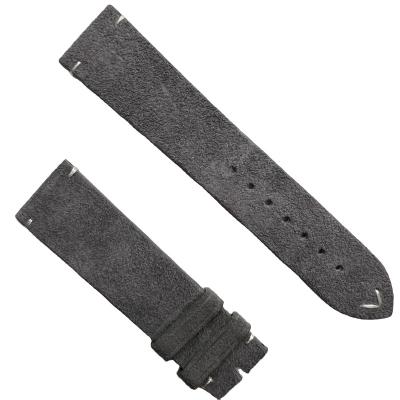 China Breathable genuine leather strap, the bottom the same crazy horse leather, 22 mm watch strap for sale