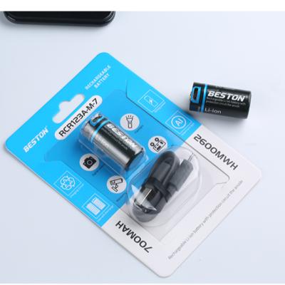 China Power tools 3.7v 700mAh 16340 usb rechargeable battery 2600mWh aa micro usb battery for sale