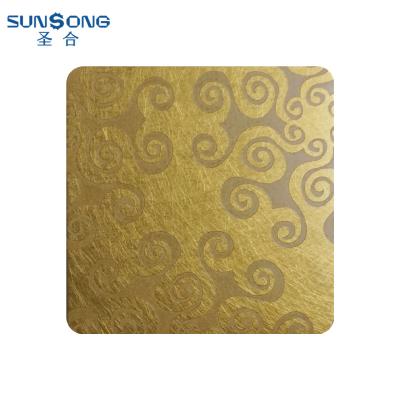 China For Buildings And Elevators Stainless Steel Hairline Mirror Brush Free Etching Sheet Luxury Sample Decoration for sale