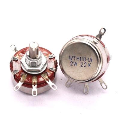 China 22K WTH118 1A (2W) Carbon Taper Rotary Potentiometer WTH118-1A-22K for sale