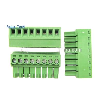 China 3.5/3.81mm Pitch 300V 8A Pluggable PCB Screw Terminal Block Terminal Block 15EDG-3.5/3.81-8P 8 Pins for sale