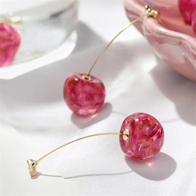 China 2021 Cute New Style Central Statistical Institute of Statistics Sweet Earring Niche Design Fruit Cherry Earrings Fashionable Women's Earrings for sale