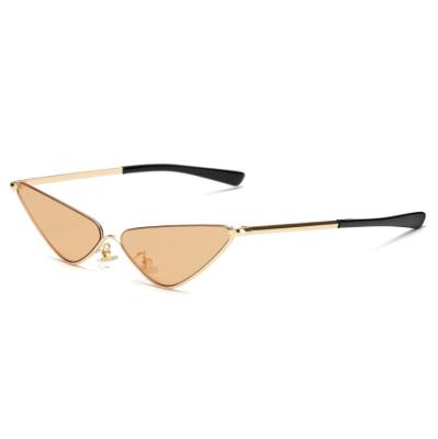 China European fashion sunglasses and American small frame sunglasses trend personality cat eye sunglasses metal triangle ladies sunglasses for sale