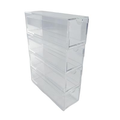 China Custom Size Box Acrylic Makeup Organizer Customized Acrylic Makeup Organizer With 4 Drawers for sale