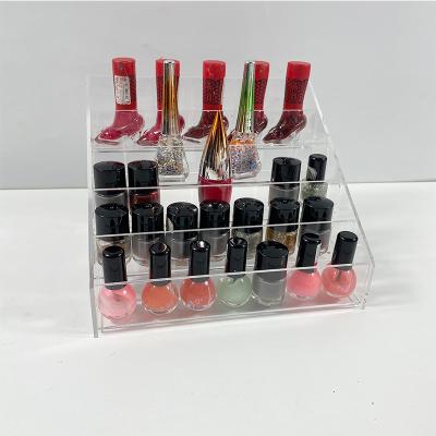 China Yageli 5 Tier Modern Custom Clear Acrylic Nail Polish Organizer Lucite Nail Polish Rack for sale