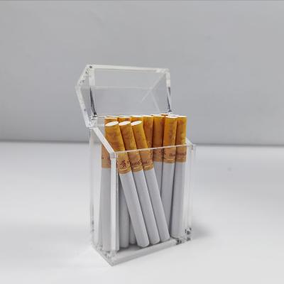 China Eco-friendly Transparent Custom Mini Acrylic Cigar Box Perspex Cigarette Storage Cases for sale