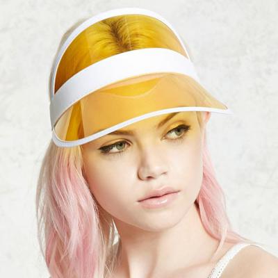 China FayeIn Summer Men's And Women's Sun Visor Character Sun Hat UV Proof Plastic Outdoor PVC Sun Visor Beach Bingo Tennis Golf Casino Clear Colorful Hat for sale