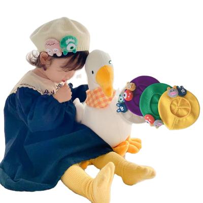 China Animal Knitted Painter Cap Baby Cold-Proof Beanie Kids Beret Hat New Cute Cartoon Character ZG Children's Beret Autumn And Winter for sale