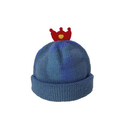 China 2021 COMMON Fashion Beanie Winter Hat New Korean Fashion Colorful Cute Three-dimensional Crown Baby Knitted Hat for sale