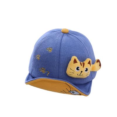 China New Character Design Soft Brim Peaked Hat Boys And Girls Cartoon Cat Casual Sports Hat Multicolor Cute Short Brim Baseball Cap for sale