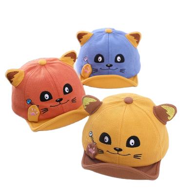 China Character Children's Baseball Hat Design New Style Baby Cat Short-Brimmed Hat Color Matching Girl's Sun Hat Peaked Boys' Hat for sale