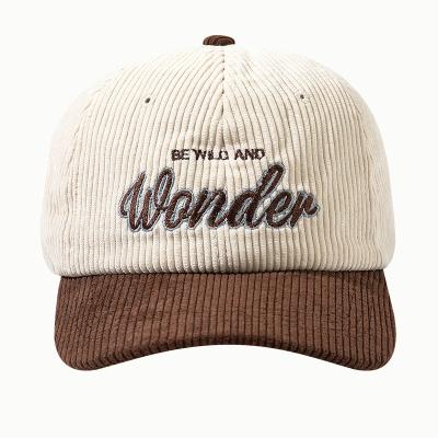 China New ZG JOINT Winter Corduroy Brown Peaked Cap Female Korean Style Sports Hats Fashion Embroidered Baseball Cap For Men Wholesale for sale