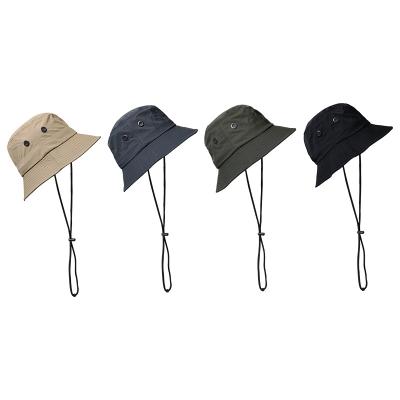 China ZG Character Quick-drying Robe Outdoor Fisherman's Hat Fashion Waterproof Men's Bucket Hat Sunshade With Drawstring UV Proof Bucket Hat for sale