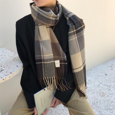 China ZG Acrylic Double-Sided Plaid Scarf For Women Winter British New Style Plaid Classic Ins All-matching Thickened Long Warm Shawl Scarf for sale