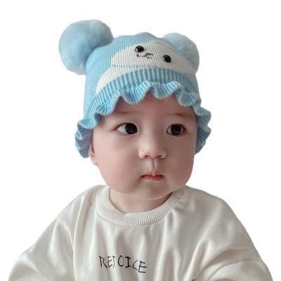 China ZG Character Winter Baby Hats Wholesale Pompom Beanie Hats For Kids Infant Beanie Hats For Kids Warm Knitted Unisex Custom Hats 6Months-2Years for sale