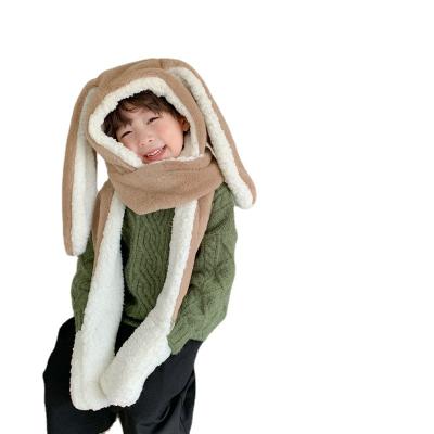 China ZG Medium Children's Hat Scarf Gloves Sets Fashion Korean Style Winter Scarf Hats For Kids Boys And Girls Cute Plush Ears Big Hats for sale