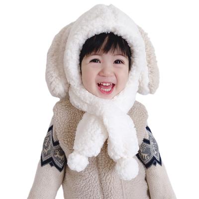 China High Quality Medium Kids Hat Winter Baby Boy Earmuffs and Girls' Scarf Hat Kids Plush Hood Warm Hat in Stock for sale