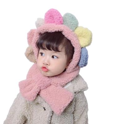 China Factory Direct Selling Style Kids Hat Winter Boys And Girls Solid Color Colorful Cartoon Baby Hat Baby Scarf Medium Modern Cute Hat for sale