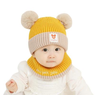 China Short Baby Hat Autumn And Winter 0-12 Months Baby Boys And Girls Warm And Cute Toddler Scarf Princess Warm Hats 1-3 Years Old for sale