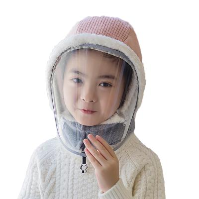 China Winter Short Children's ZG Hat Boys And Girls Scarf Hat Sets With Mask Knitted Baby Hat Fleece Warm Hat Children One Piece Hats for sale