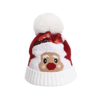 China Winter Kids Hat COMMON Top Selling Cute Sequins Knitted Hat Good Quality Christmas Fashion Hat In Stock for sale