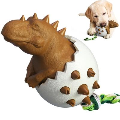 China Viable Chew Toy Playing Throw Training Aggressive Dog Toothbrush Chewers Chewing Toy Dinosaur Eggs Shape for sale