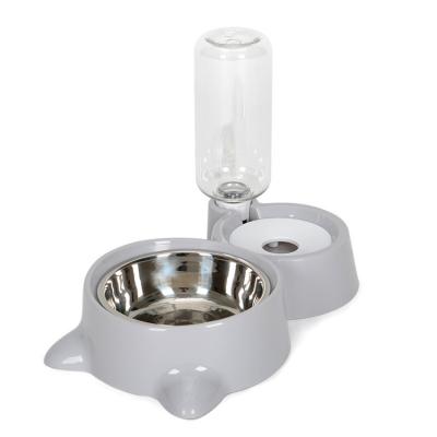 China Automatic Pet Cat Dog Food Drinking Water Dispenser Double Wheels Automatic Feeder Dispenser Pet Feeder for sale