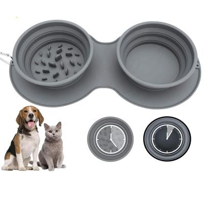 China Wholesale Viable Collapsible Dog Bowl Silicone Collapsible Portable Travel Dog Bowl for sale