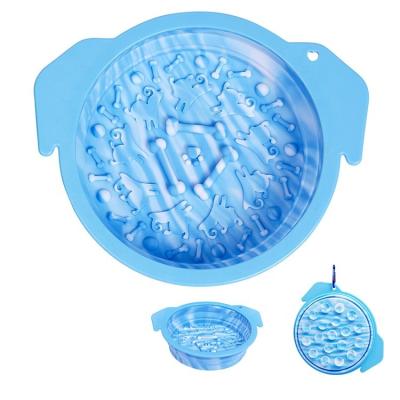 China Portable Silicone Collapsible Stored Dog Water Rolls Food Feeding Bowl for sale