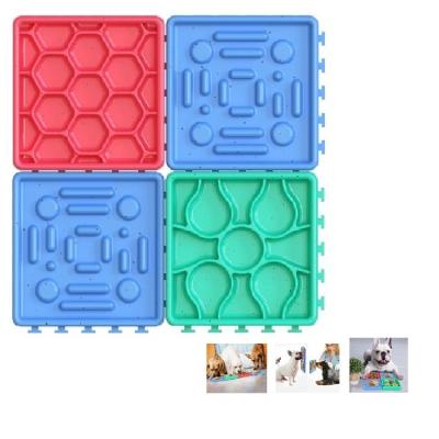 China Viable Healthy Pet Slow Feeder Bowl Lick Mat Pad With Super Suction Cups For Grooming Buddy Dog Training for sale