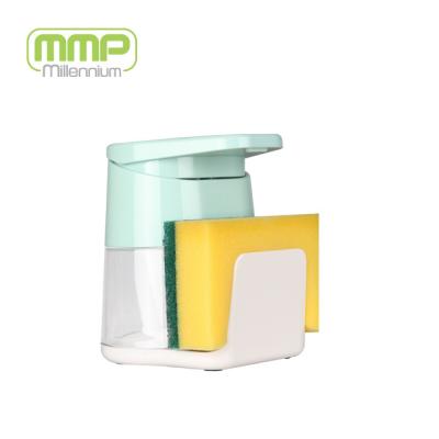 China Sink Organizer One Hand Operate Wide Key Detergent Dispenser With Sponge Holder mmp recommend kitchen tools and gadgets for sale