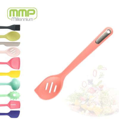 China Baking cable core cleaning silicone slotted spoon angled mmp recommend kitchen tools and instruments accessories for sale