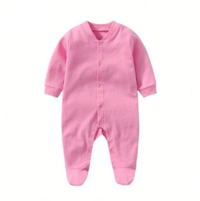 China Breathable custom long sleeve boys onsie romper with plain organic newborn baby cotton GOTS digital printing footed onesie for sale