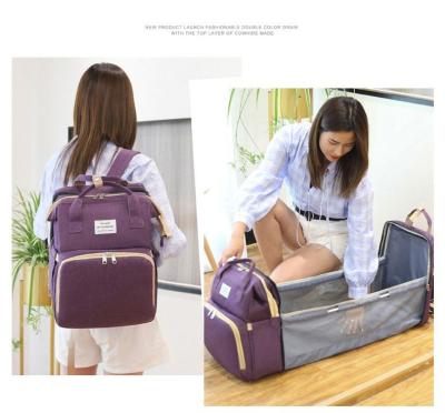 China With New USB Portable Bag 2020 Multifunctional Folded Crib Mummy Crib Bag Two-shoulder Folded Portable Bag for Mothers and Infants for sale