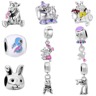 China Romantic Cartoon Animals Charm Bead Alloy Dangle Charms For Pandora Bracelet Necklace Women Diy Jewelry for sale