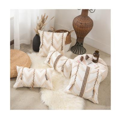 China Amazon Bestseller Anti-static Luxury Embroidered Cushion Cover Boho Decorative Home Cushion Cover for sale