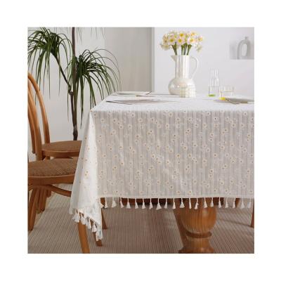 China Factory outlets party outlets tablecloth waterproof elegant cotton polyester tablecloth waterproof linen tablecloth for sale