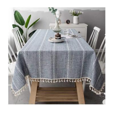 China Free Sample High Quality Waterproof Table Cloth Covers Jacquard Linen Cotton Table Cloths for sale