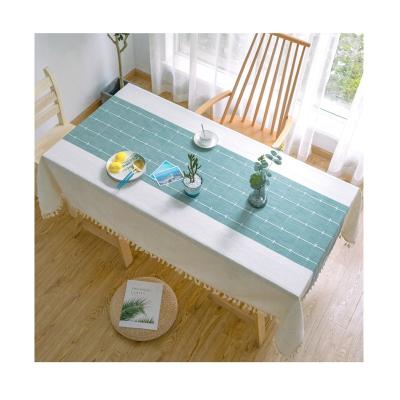 China Custom free sample cover table cloth flower linen fabric tablecloth waterproof for sale