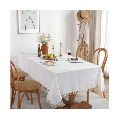 China Free Sample Garden Gingham Table Cloth Waterproof Decorative Rectangle White Linen Striped Tablecloth for sale