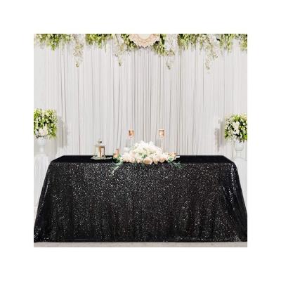 China Wedding Waterproof Wholesale Banquet Glitter Table Cover Hotel Bling Tablecloth Sequin Home Sequin Tablecloth for sale