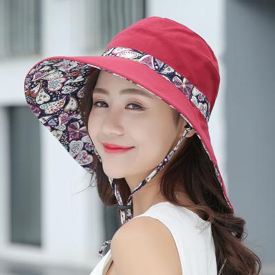 China Sun protection and decoration. High Quality Women's Summer Style Travel Pattern Foldable Ethnic Outdoor Bucket Hat Foldable With Adjust Rope Hats for sale