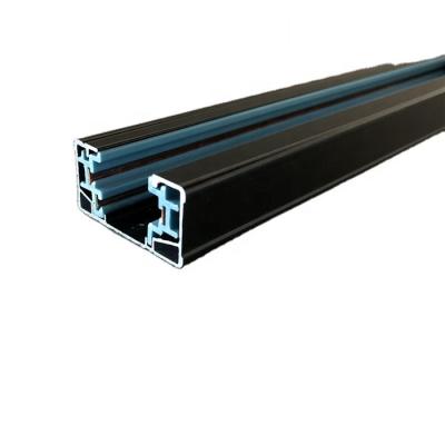 China Single Circuit Three Wires Track Light Rail 1M 2M 3M Black White Aluminum Accessories Track Rail Surface For Spotlight 3T-K-1 for sale