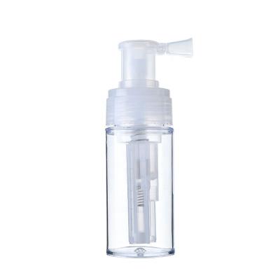 China Small Order 110ml Baby Cosmetic Talcum Empty Transparent Bottle Dry Powder Spray Pump Bottles for sale