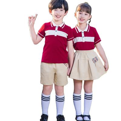 China Custom sports school uniform design red and white school uniform set for sale